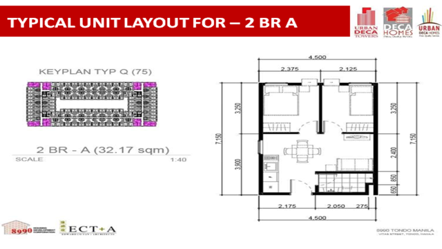 Unit layout 2 bedrooms