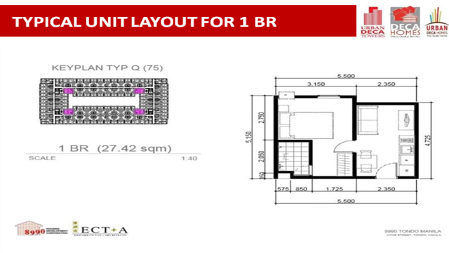 Ortigas studio type layout Deca Homes